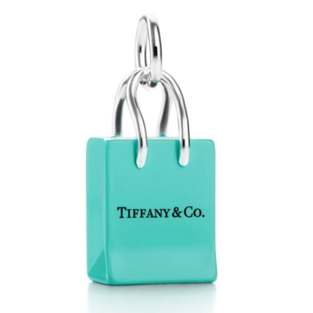 TIFFANY & CO ICONIC BLUE BAG SILVER/ENAMEL CHARM  100% AUTHENTIC MINT/LIKE NEW